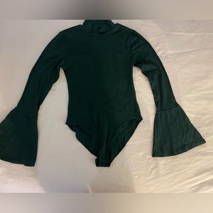 green size S body suit with flare sleeves